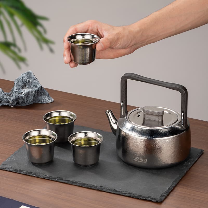 Juego de té de tetera Qiankun de titanio puro Juego de té de tetera Qiankun de titanio puro