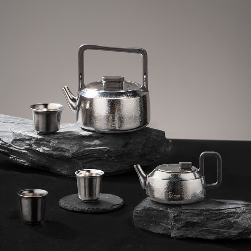 Juego de té de tetera Qiankun de titanio puro