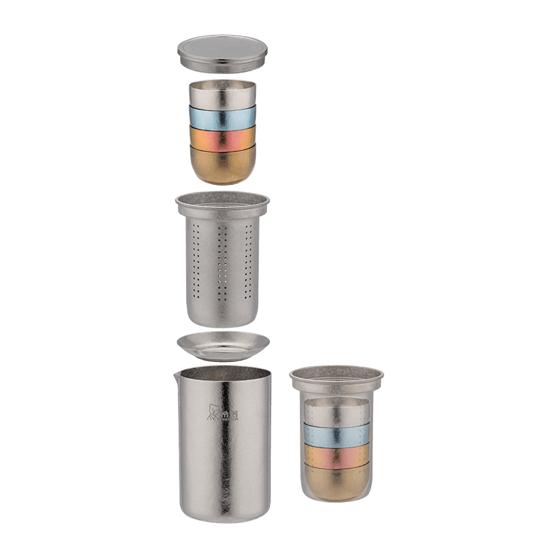 Juego de té de viaje de titanio puro Juego de té de viaje de titanio puro
