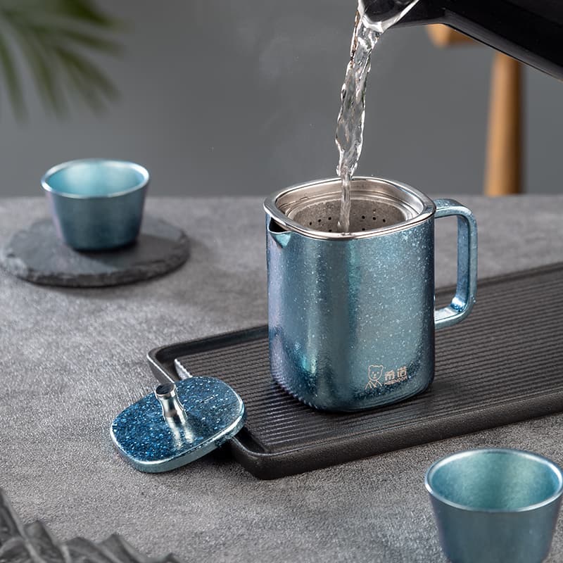 Juego de té Kung Fu de titanio puro