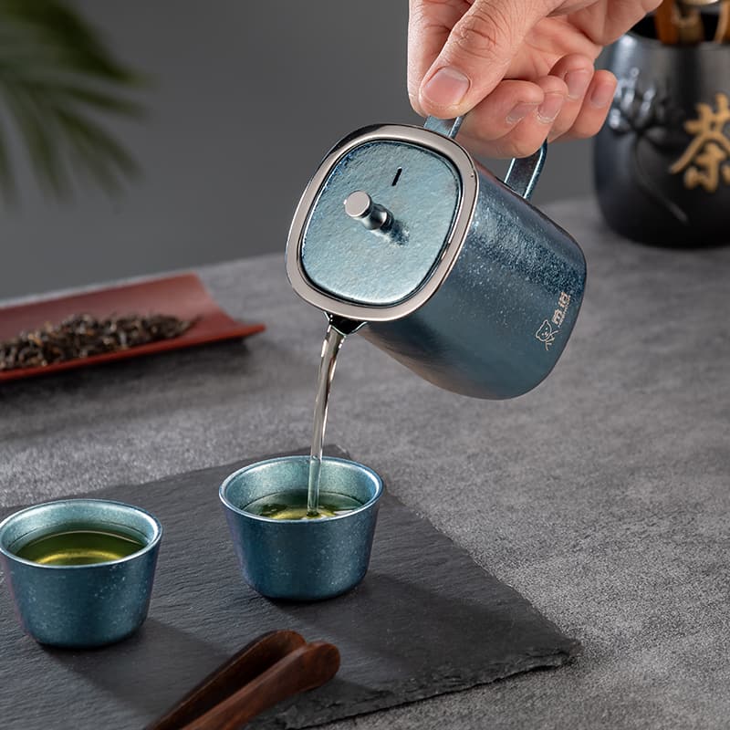 Juego de té Kung Fu de titanio puro