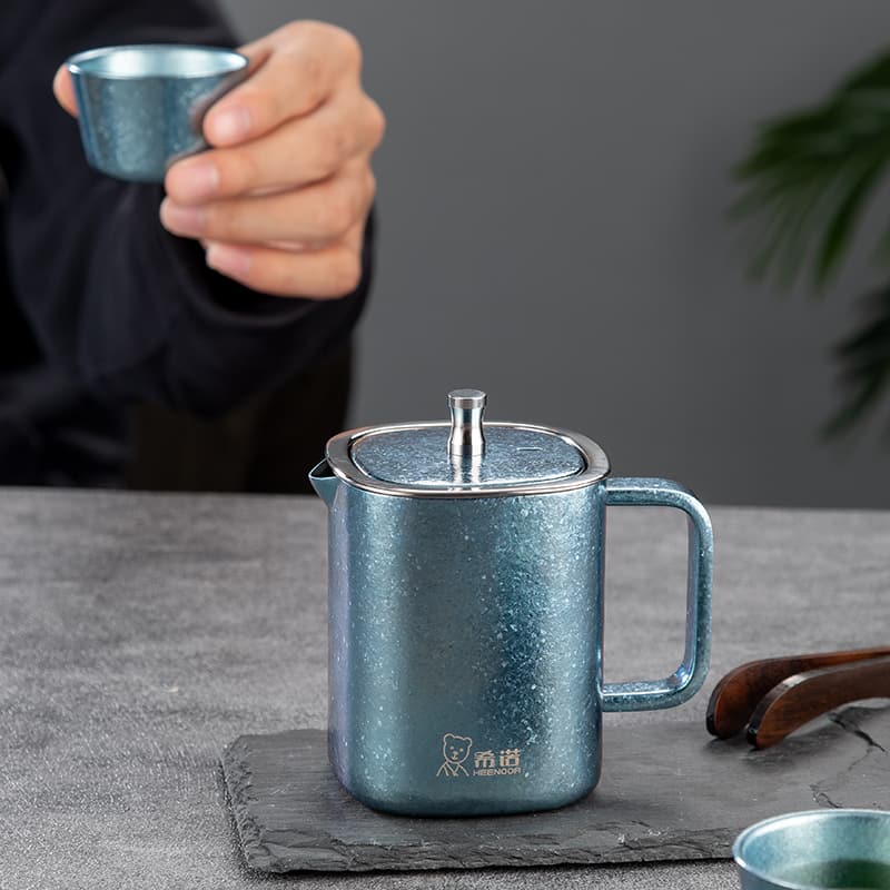 Juego de té Kung Fu de titanio puro