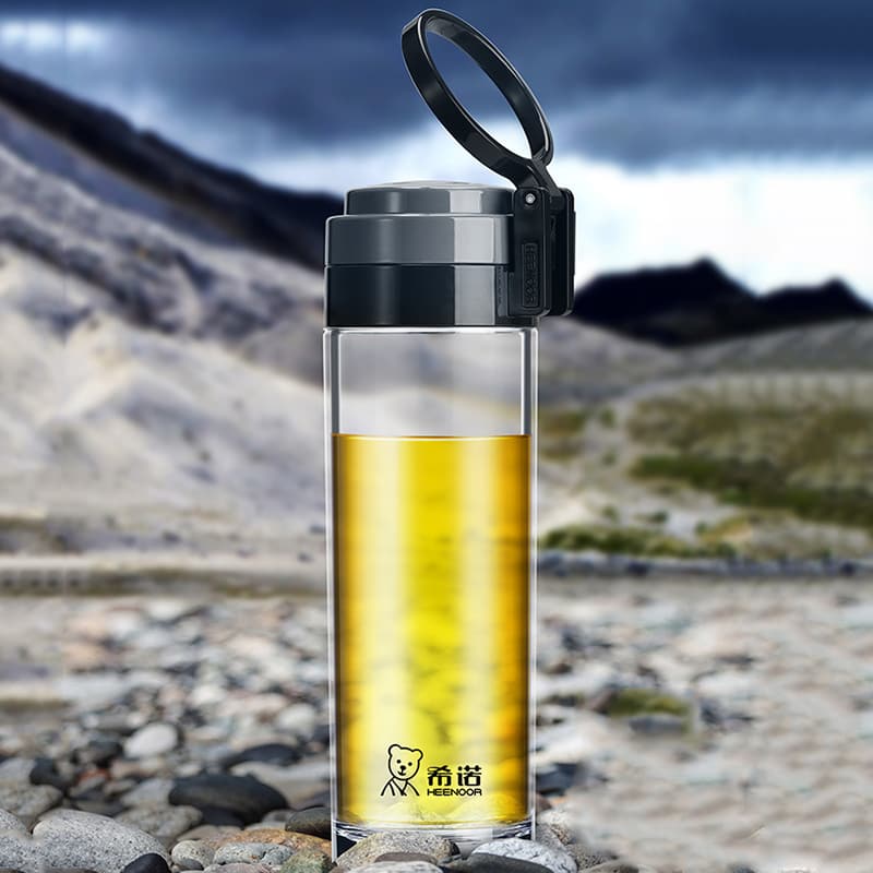 Botella de plástico portátil para PC con anillo elevador