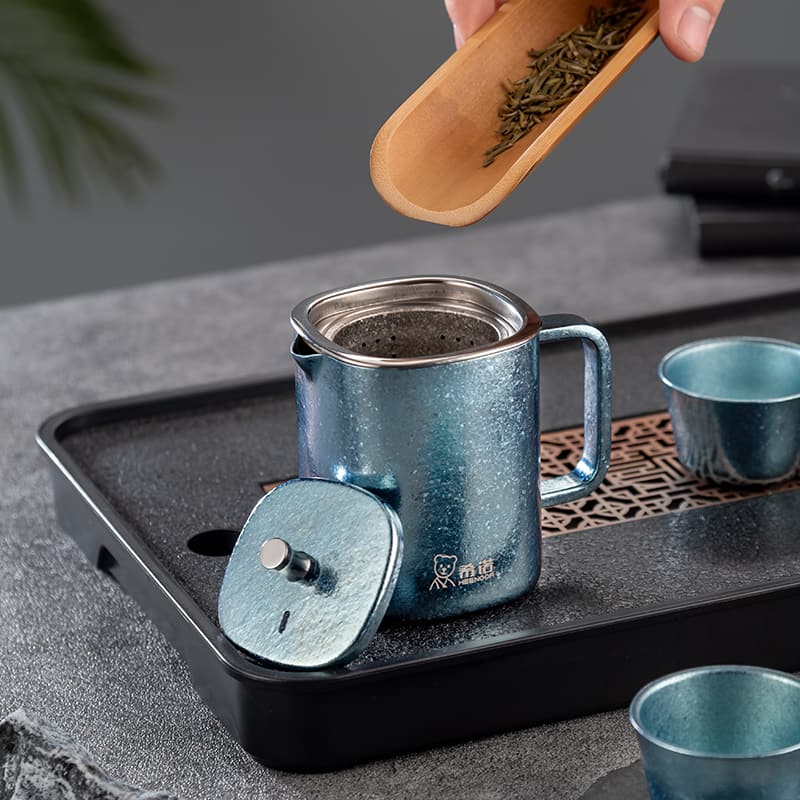 Juego de té Kung Fu de titanio puro