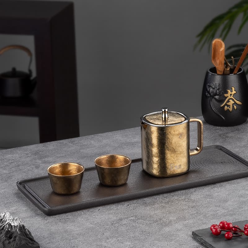 Juego de té Kung Fu de titanio puro